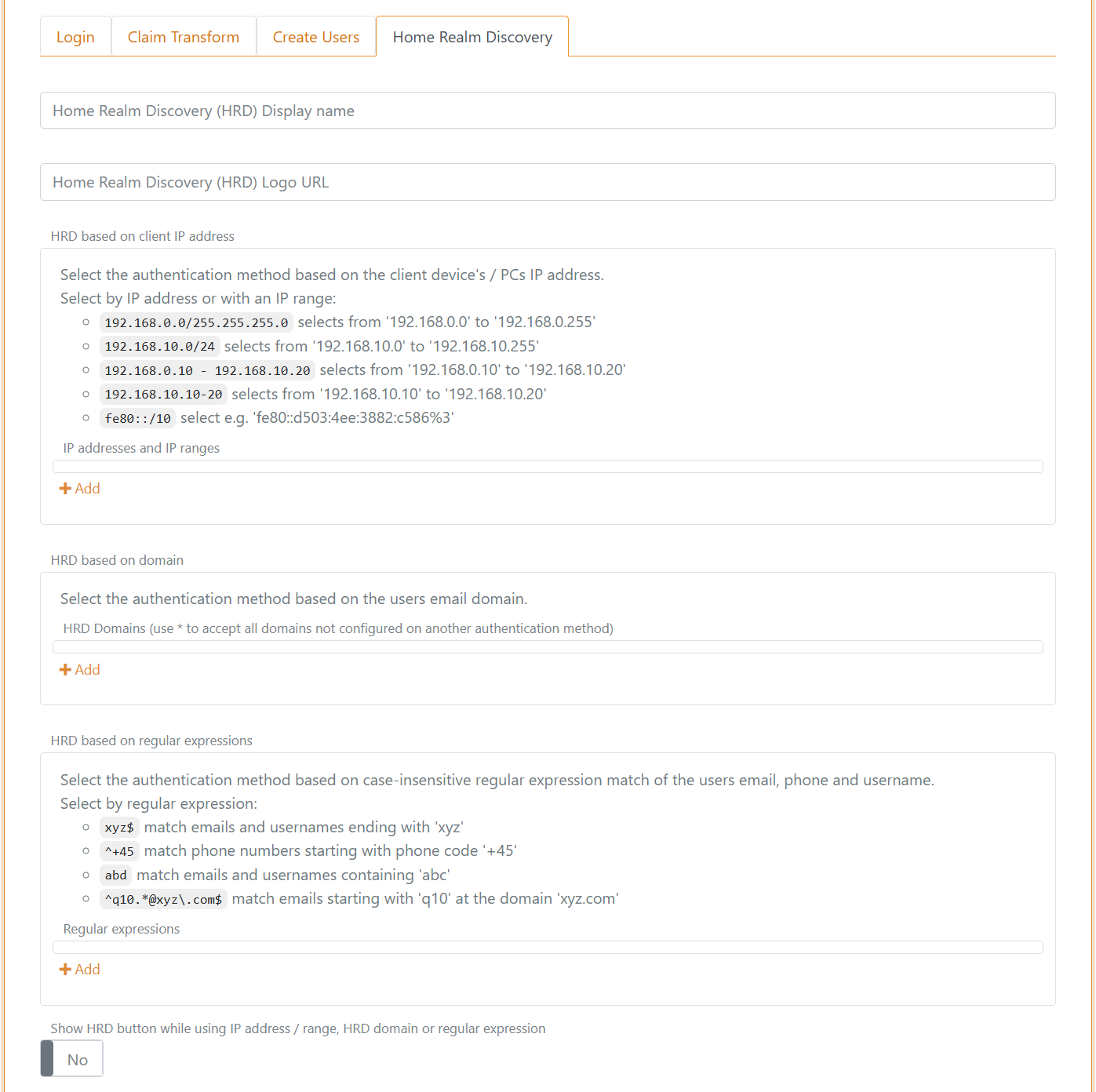 Home Realm Discovery konfiguration