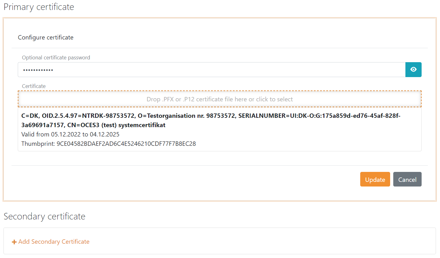 OCES3 Zertifikat hinzufügen