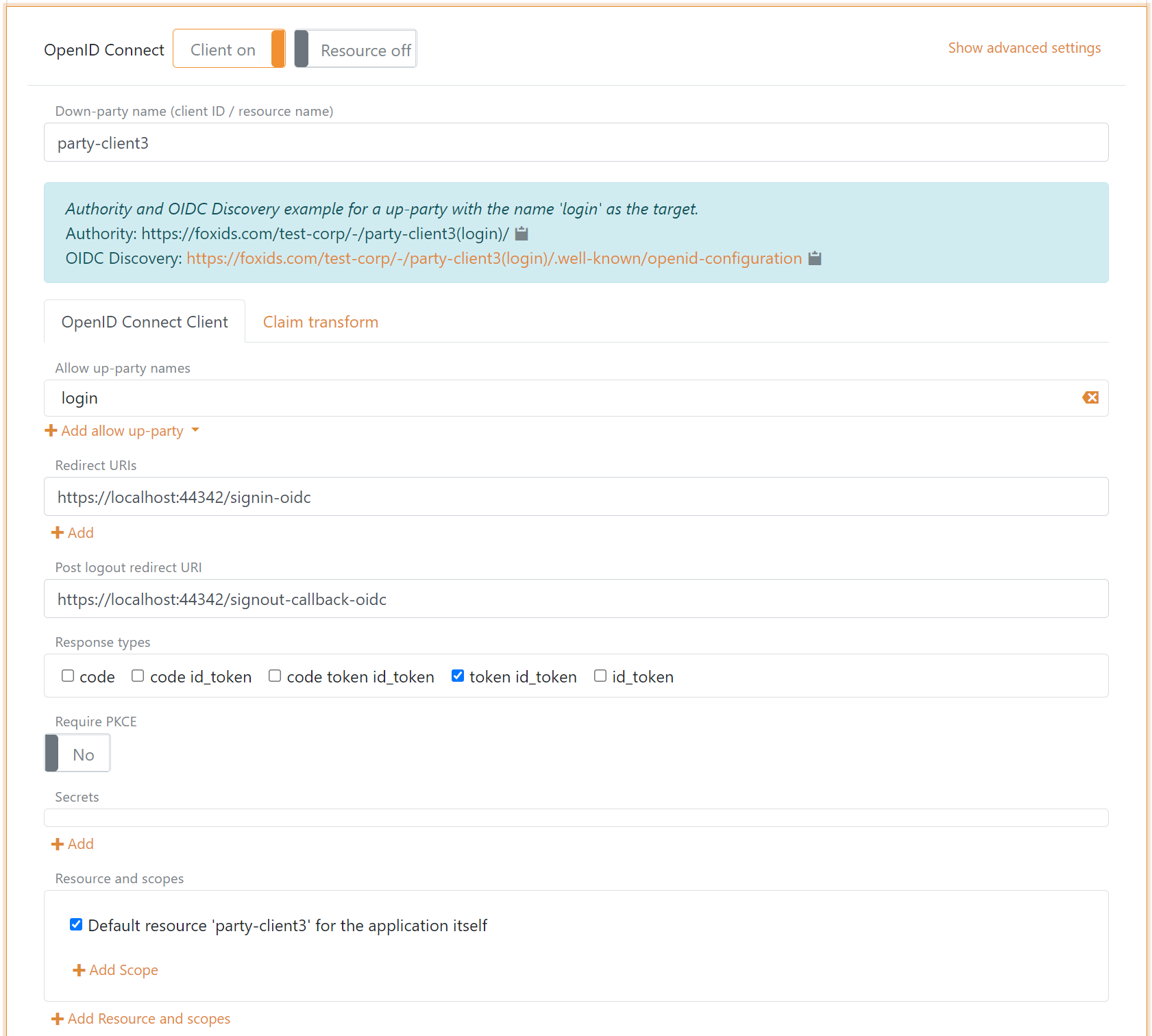 Configure Implicit Code Flow with PKCE