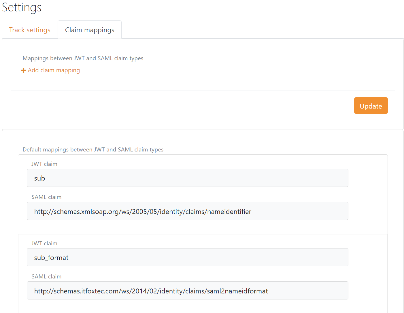 Configure JWT and SAML 2.0 mappings