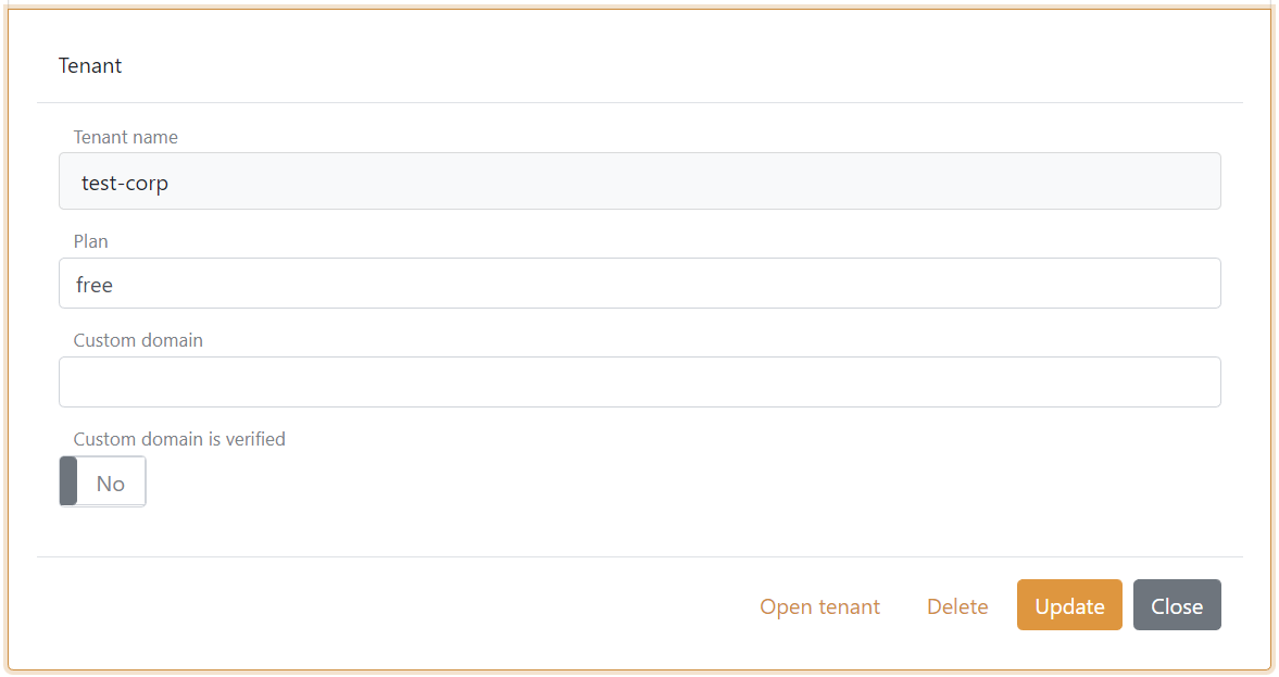 Configure plan on tenant