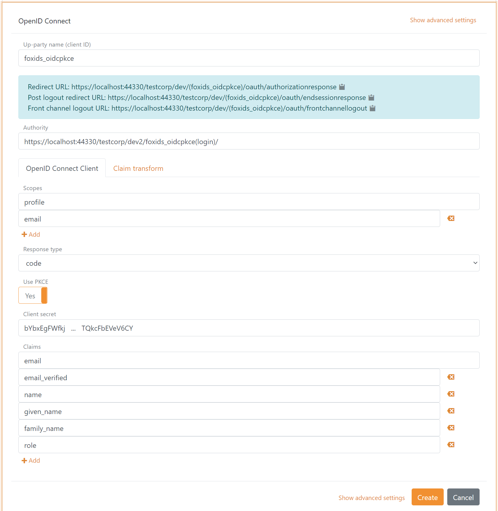 Parallel FoxIDs application registration client