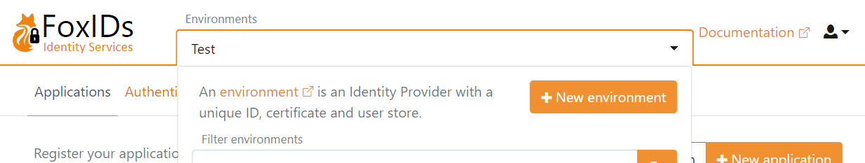 Create new environment
