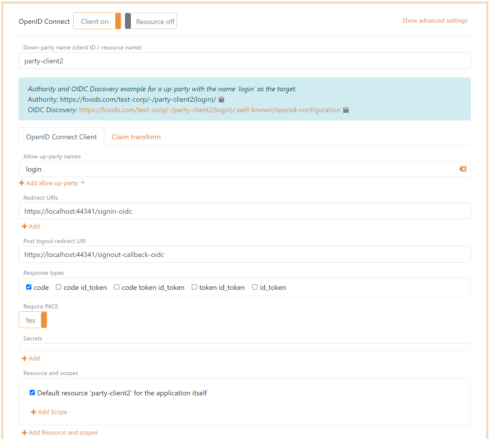 Configure Authorization Code Flow with PKCE
