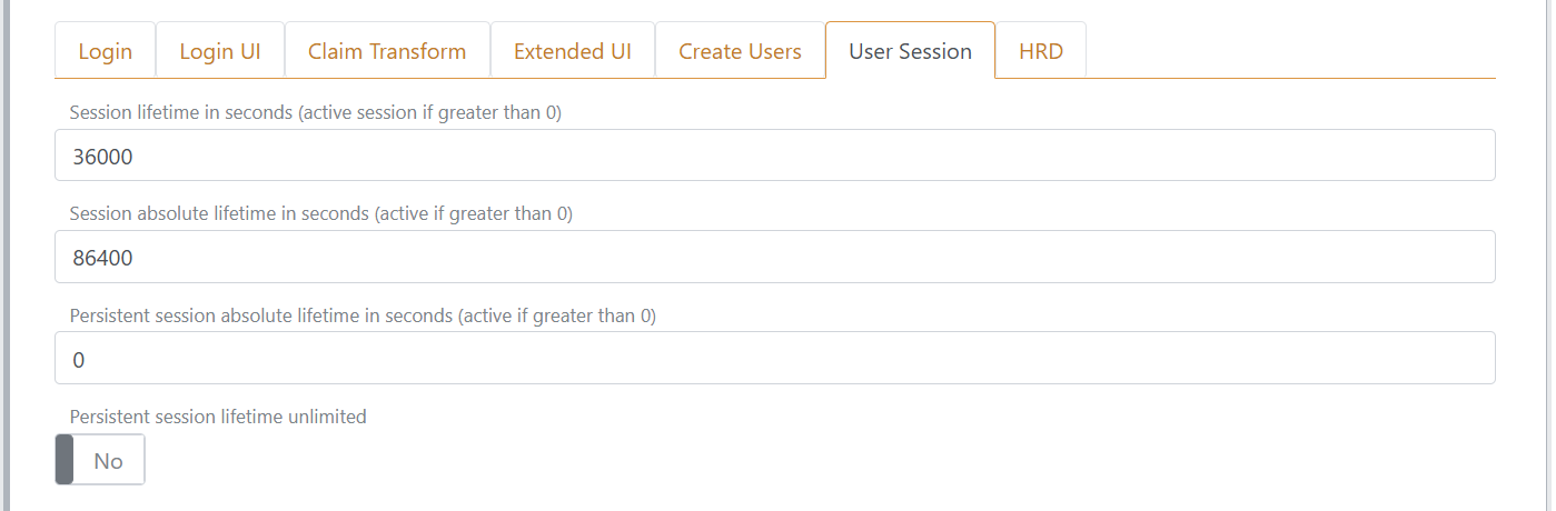 Configure Login session