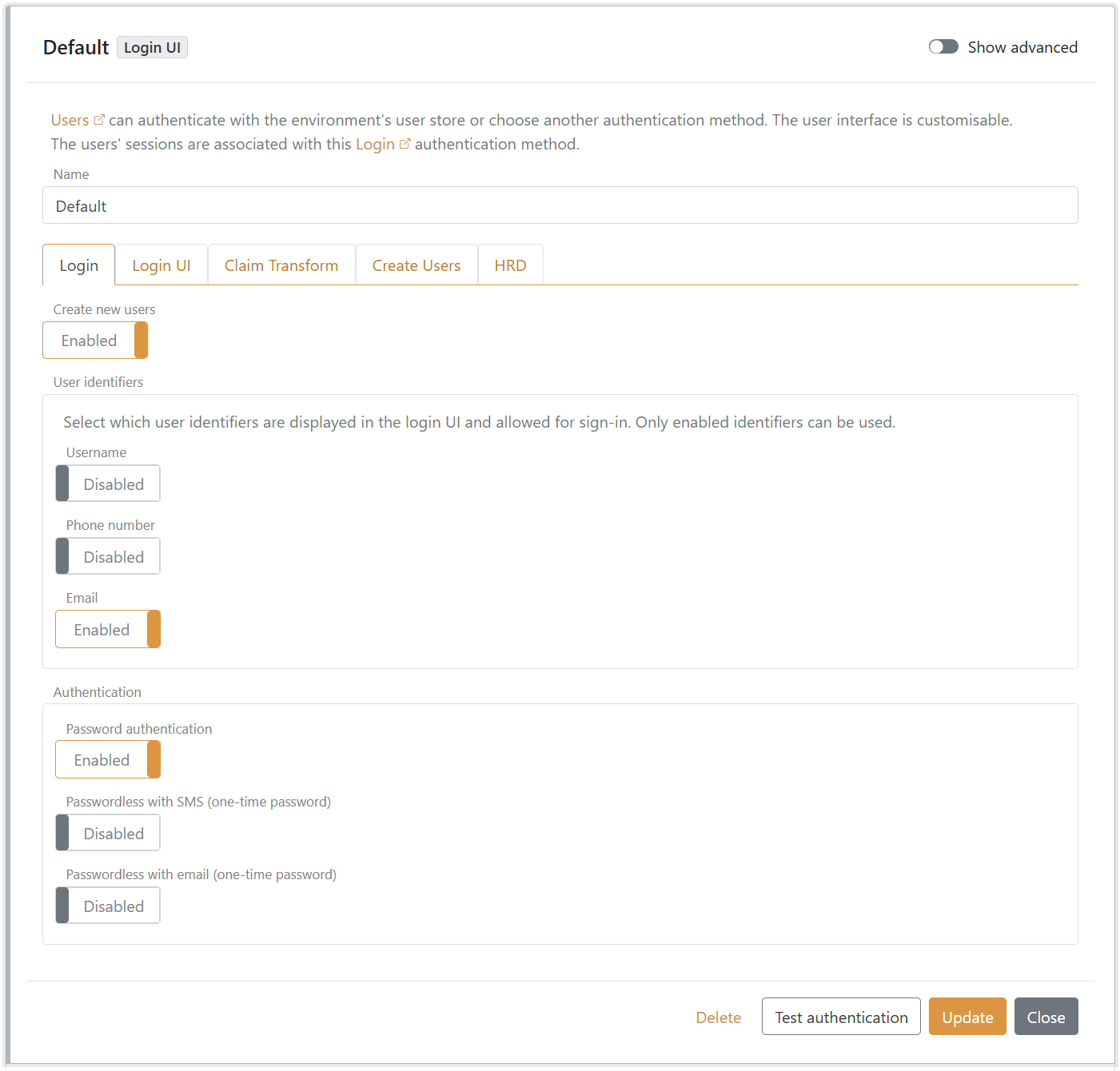 Configure Login