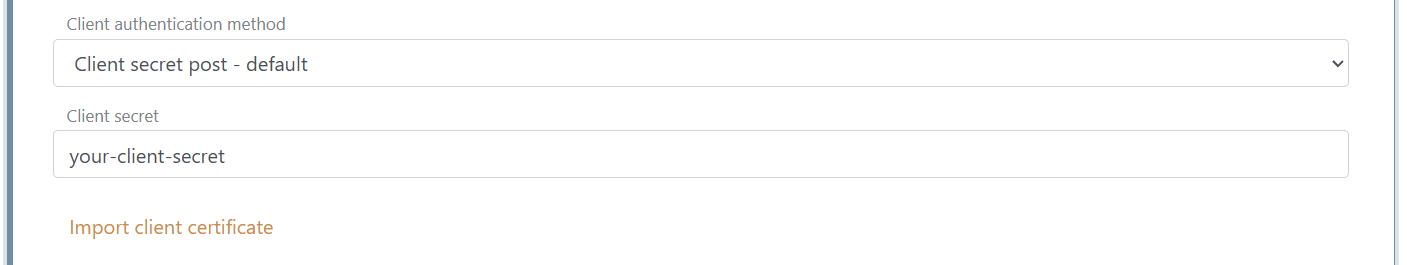 Select the token-endpoint client authentication method