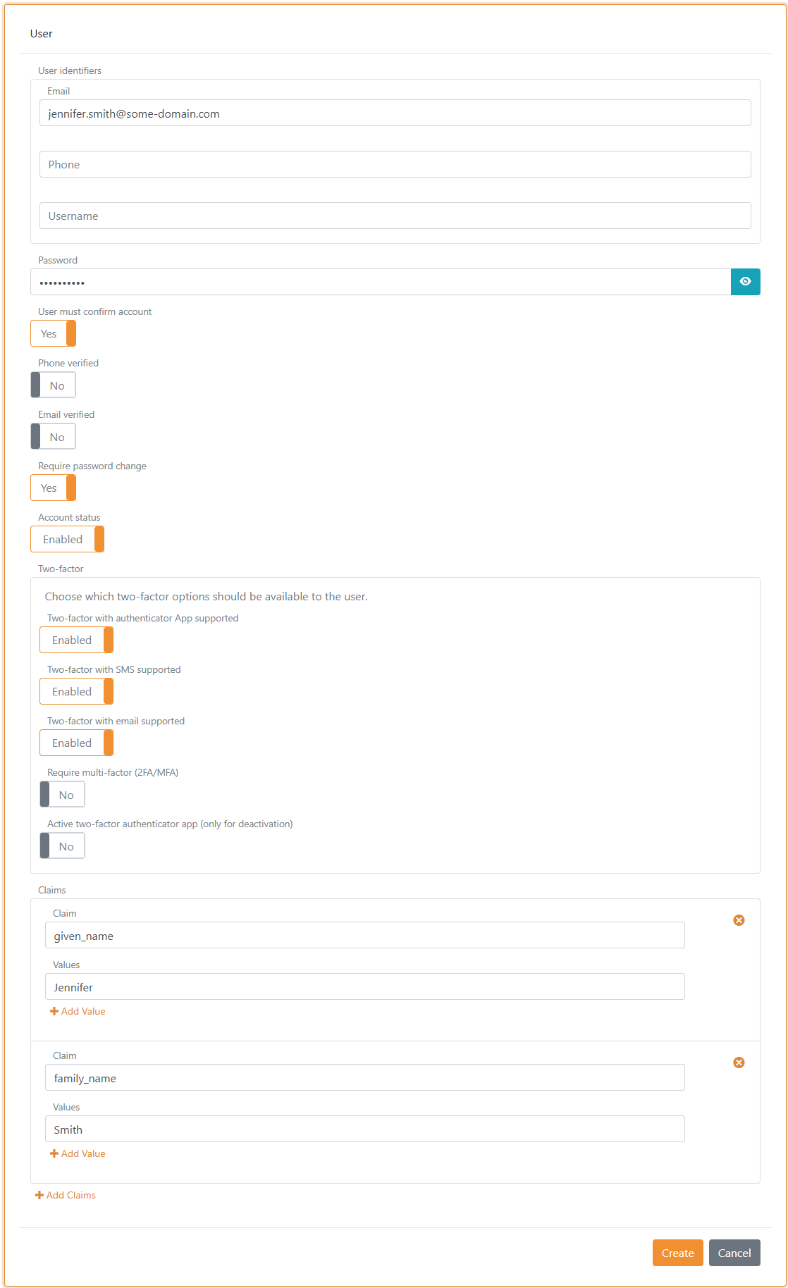 Configure user