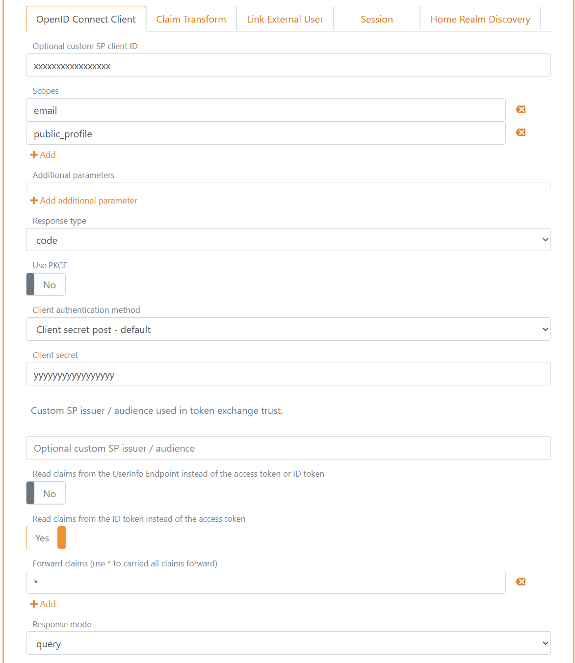 Configuration in FoxIDs