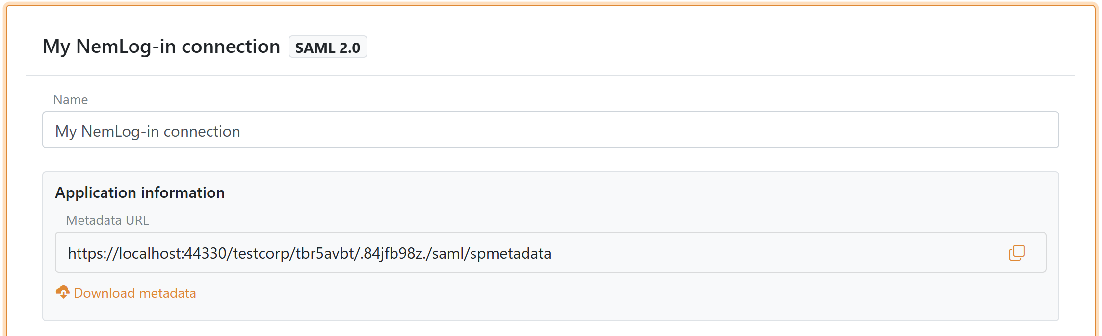 Download SP metadata