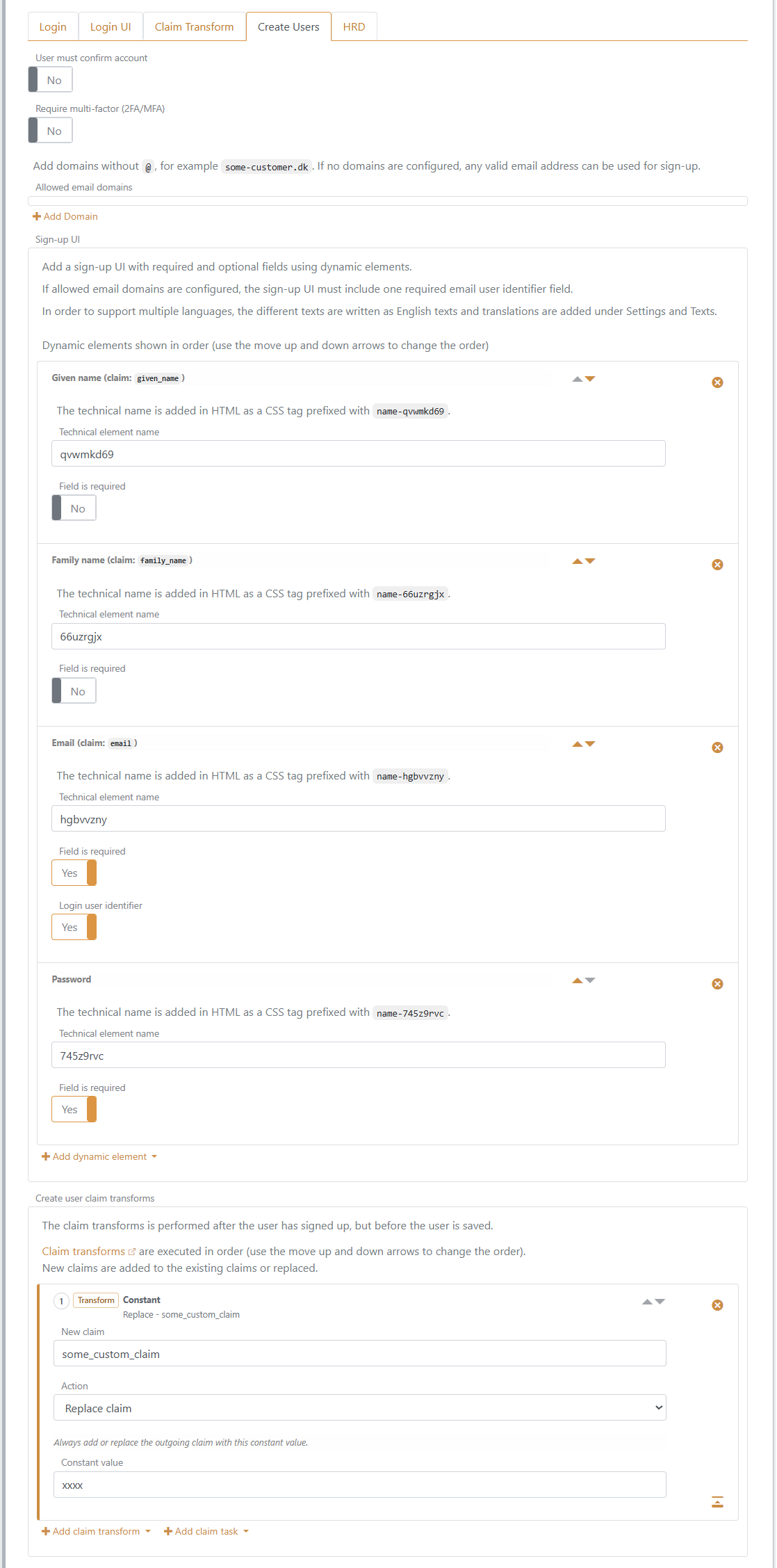 Login configuration - create an account online