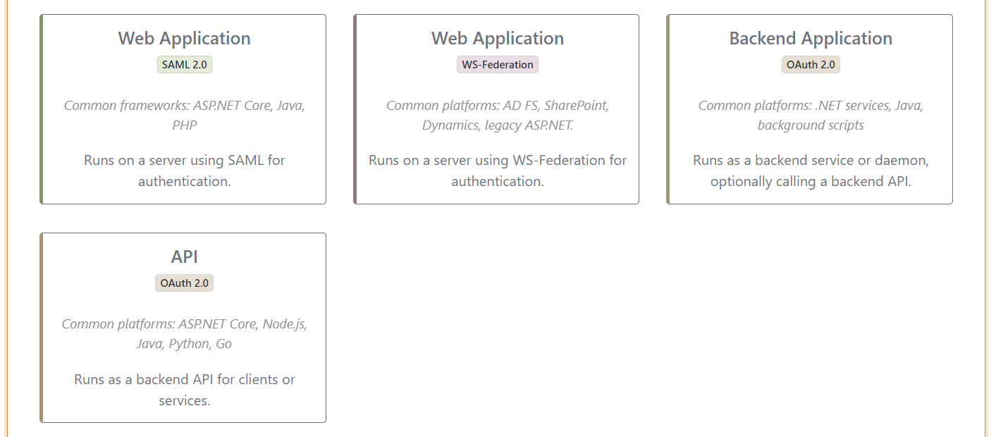 Elegir un tipo de aplicación OAuth 2.0