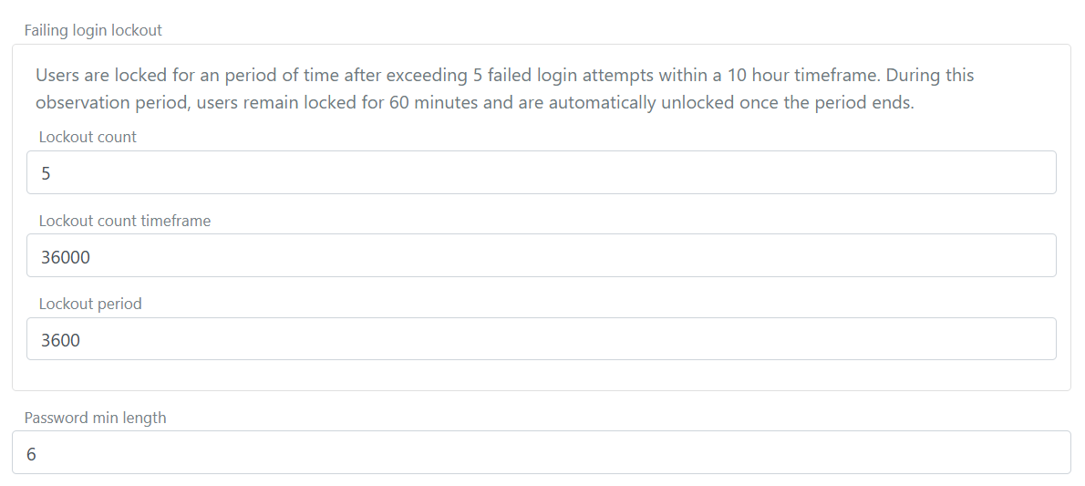 Failing login lockout