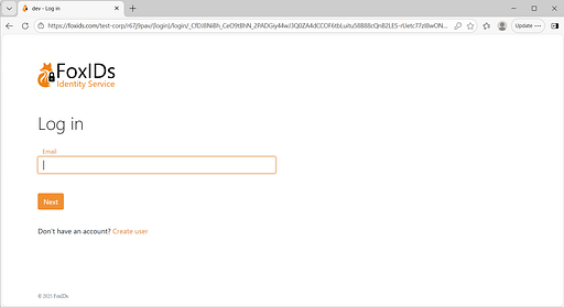FoxIDs login screen