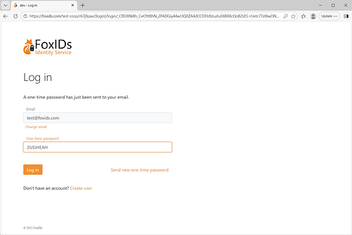 Login with one-time password (OTP)