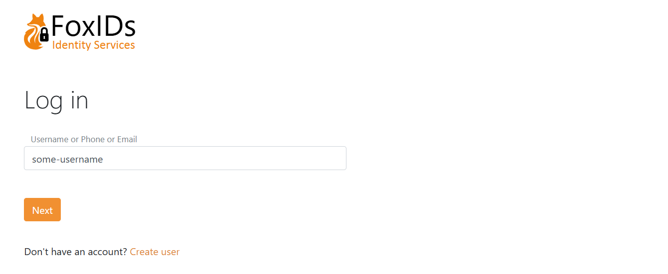 Email, phone number and username as user identifier