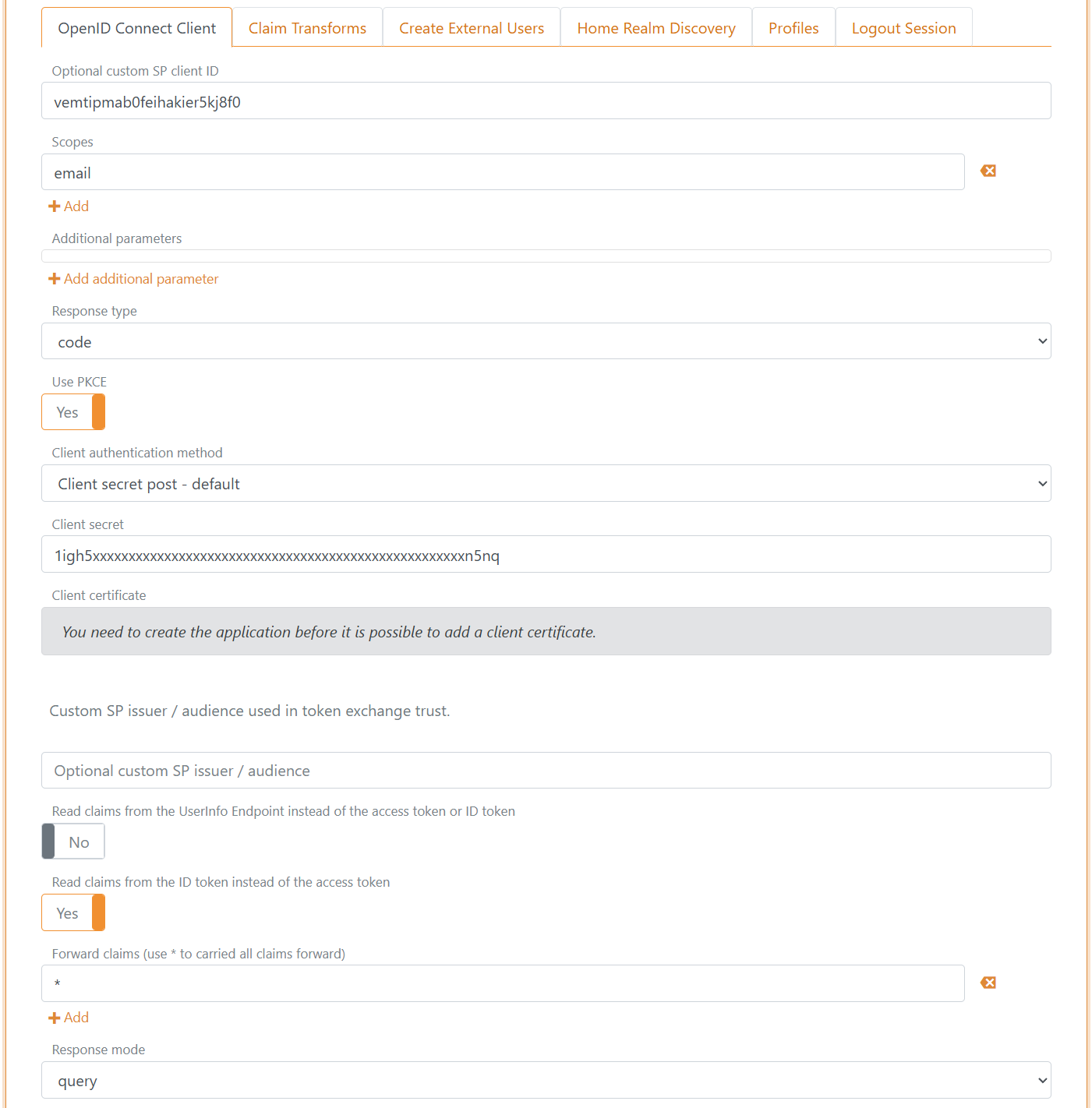 Configuration in FoxIDs