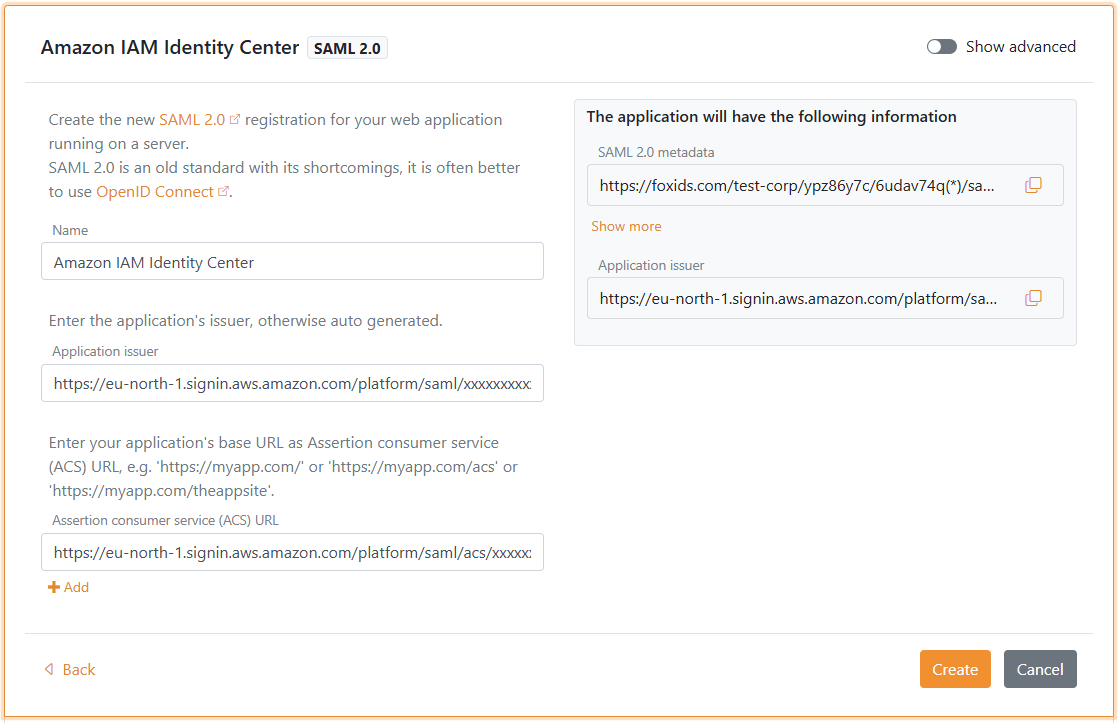 Legg til issuer og ACS i FoxIDs