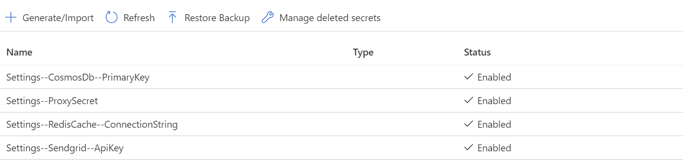 Konfigurer reverse proxy secret
