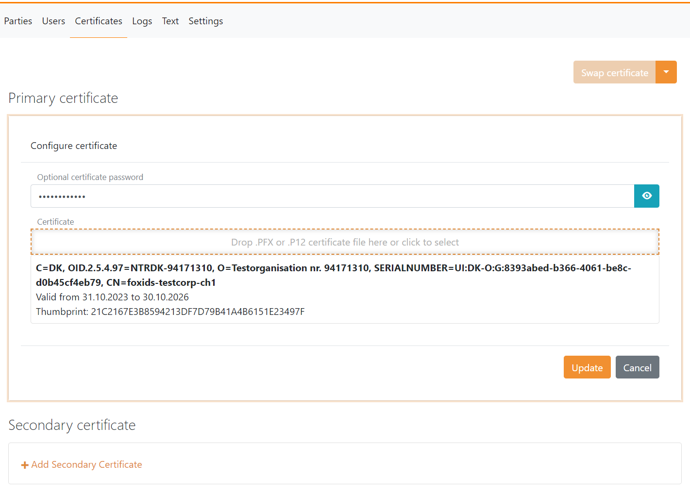 Legg til OCES3 sertifikat