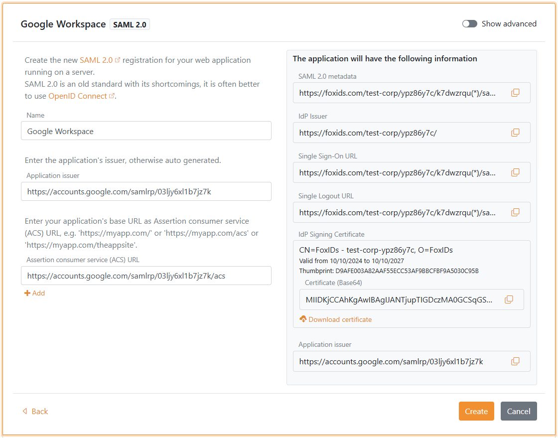 Add issuer and ACS in FoxIDs