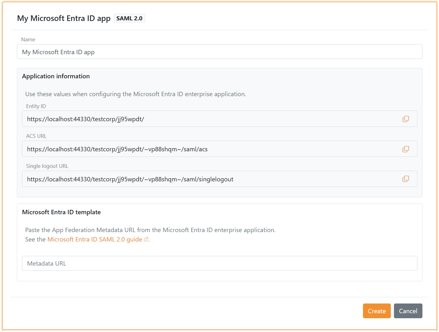 Select Microsoft Entra ID template