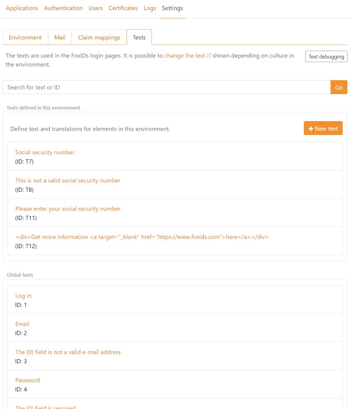Configure Extended UI with Social security number input field