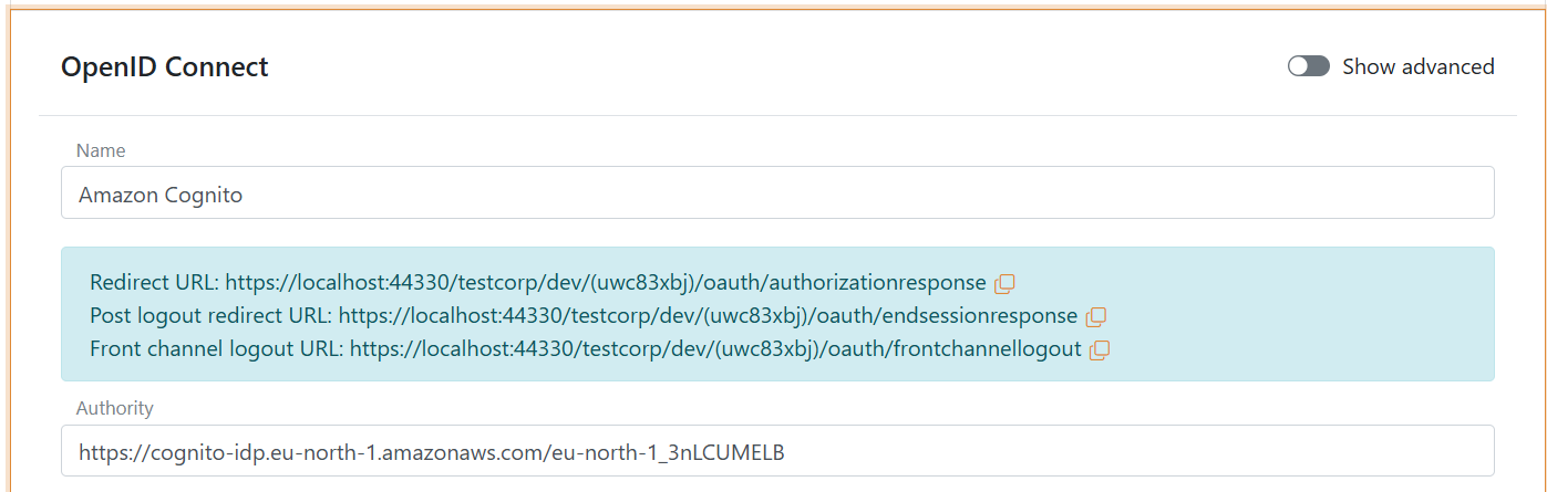 Authority URL toevoegen