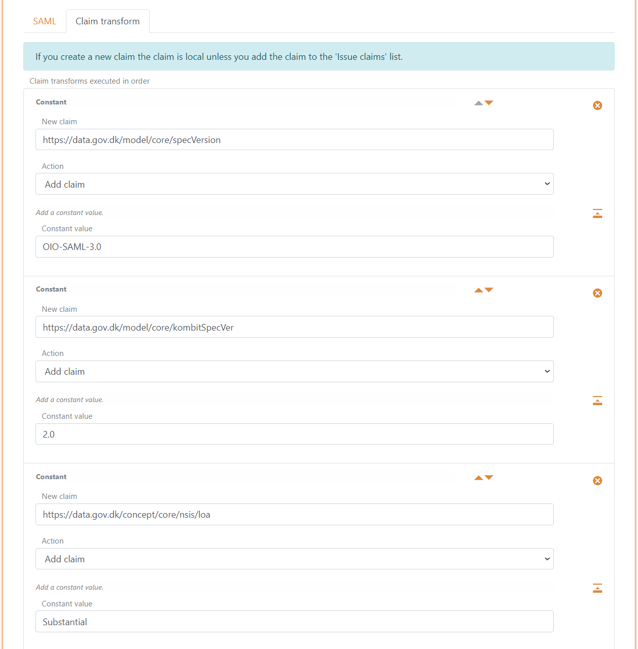 Context Handler SAML 2.0 applicatieregistratie