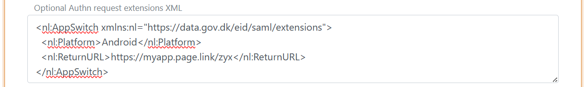 NemLog-in SAML 2.0 authn request extension XML