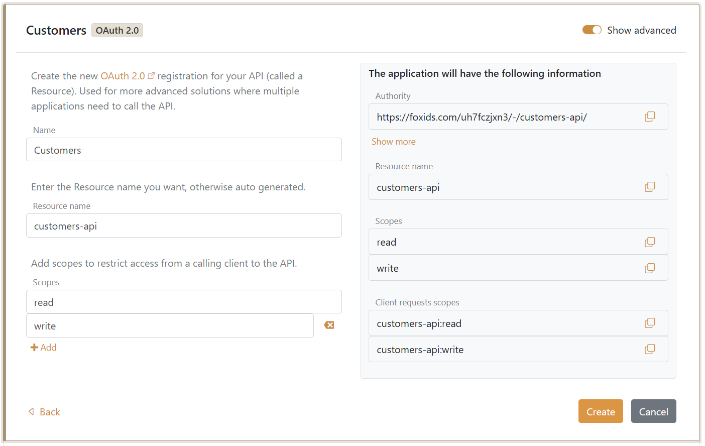 Tworzenie API OAuth 2.0 z zakresami
