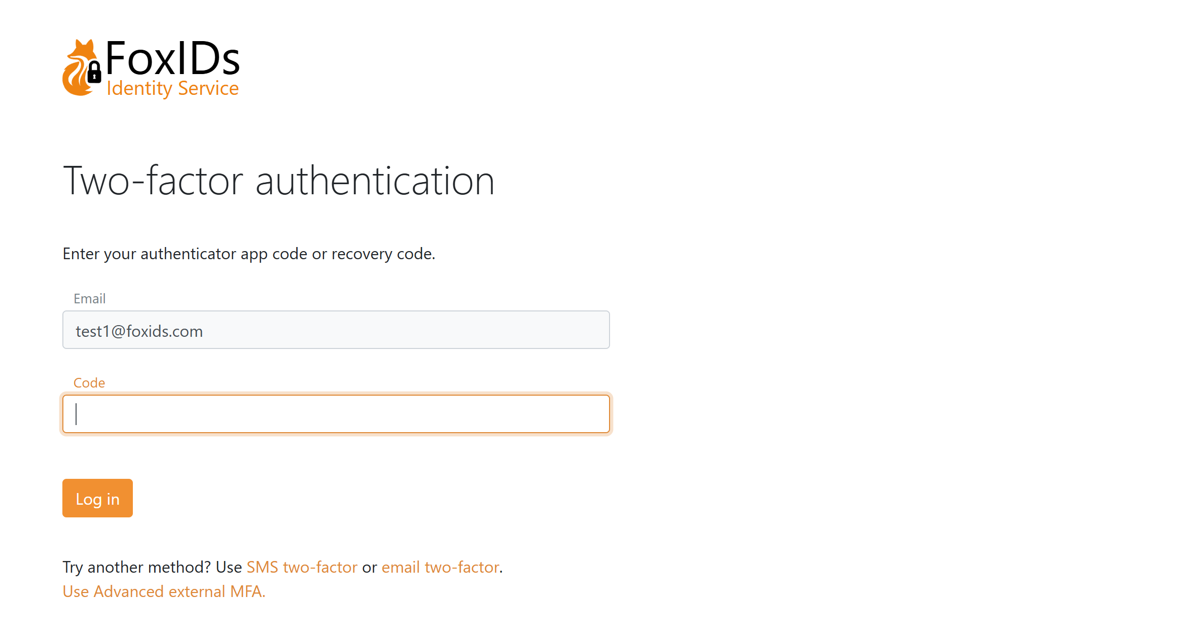 MFA authenticator app page