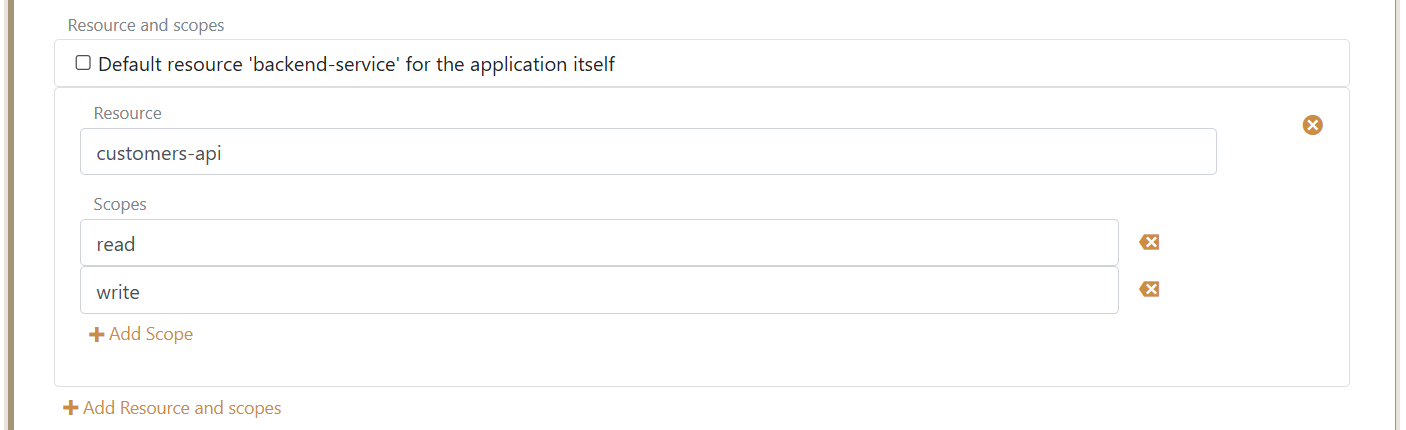 Tillåt en backendapplikation att anropa Customers API