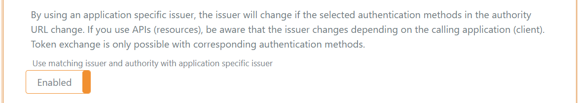 Konfigurera matching issuer och authority